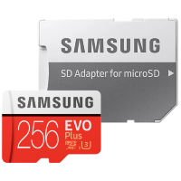 Карта памяти Samsung EVO Plus microSDXC 256Gb HA/RU Class10 UHS-I U3 + SD Adapter
