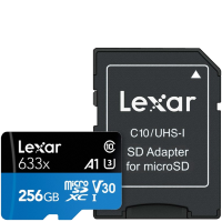 Карта памяти Lexar  microSDXC 256Gb A1 V30 UHS-I U3 + SD Adapter